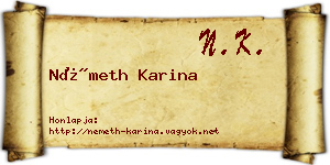 Németh Karina névjegykártya