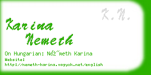 karina nemeth business card